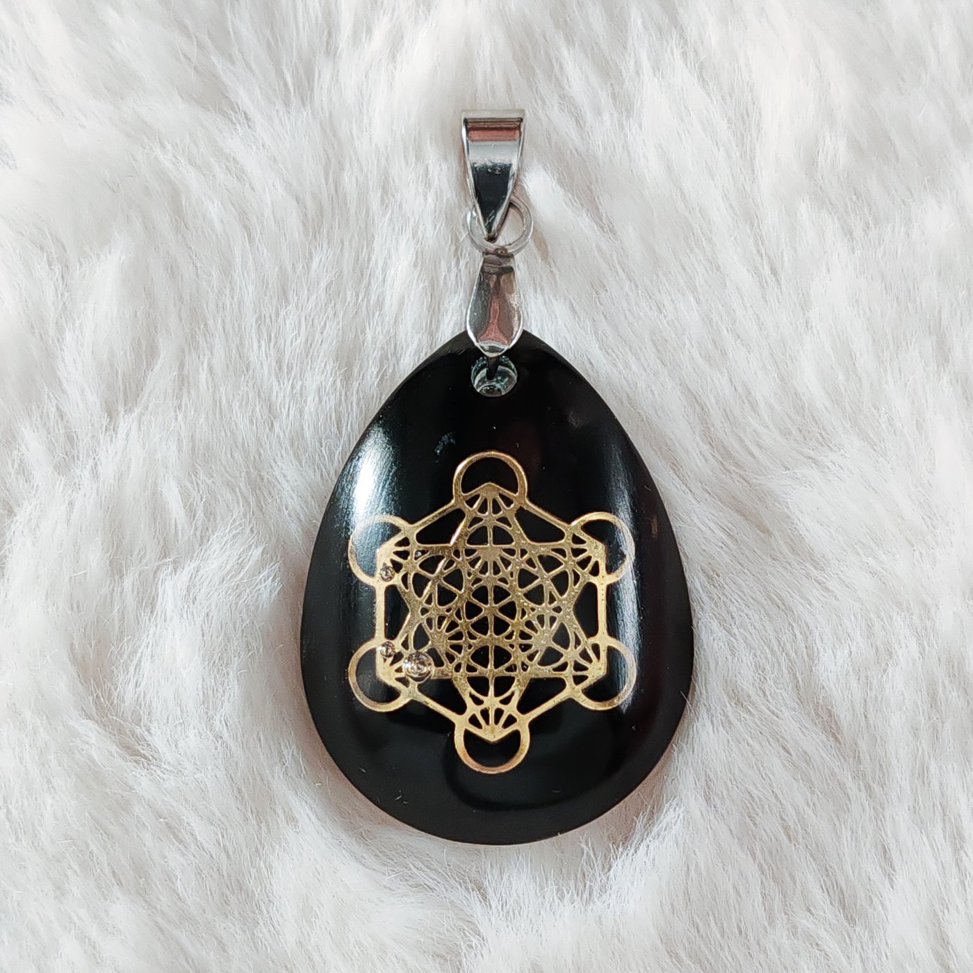 Pendentif orgone Métatron noir